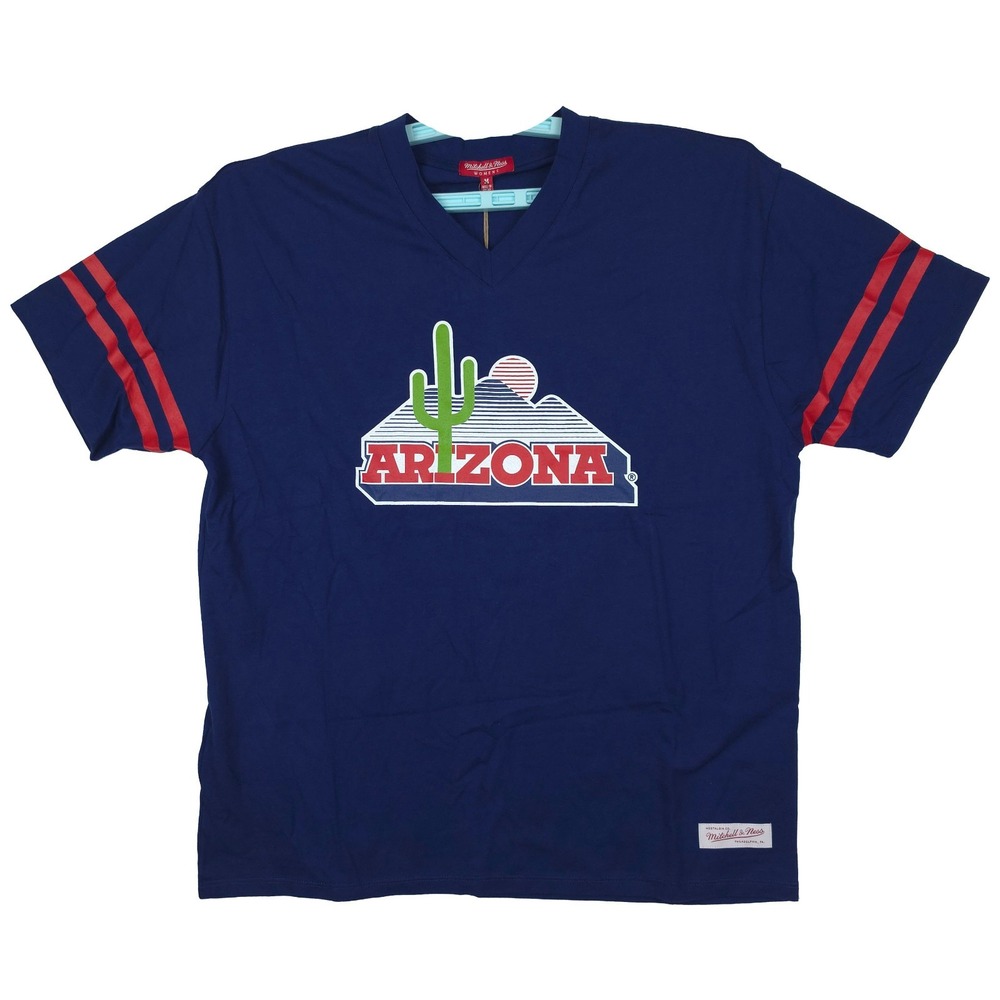 Arizona WIldcats Mitchell & Ness NCAA Womens Medium Shirt Navy Red Stripes NWT
